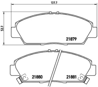 Комплект гальмівних колодок с 4 шт. дисків Brembo P28021