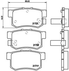 Комплект гальмівних колодок з 4 шт. дисків Brembo P28022