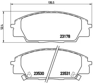 Комплект гальмівних колодок с 4 шт. дисків Brembo P28032