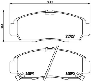 Комплект гальмівних колодок с 4 шт. дисків Brembo P28034