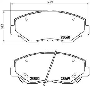 Комплект гальмівних колодок з 4 шт. дисків Brembo P28035
