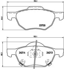 Комплект тормозных колодок Brembo P28036