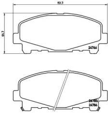 Комплект гальмівних колодок з 4 шт. дисків Brembo P28043