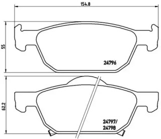 Комплект тормозных колодок Brembo P28044