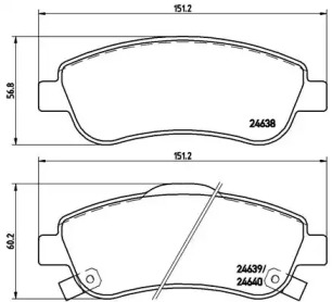 Комплект гальмівних колодок с 4 шт. дисків Brembo P28045