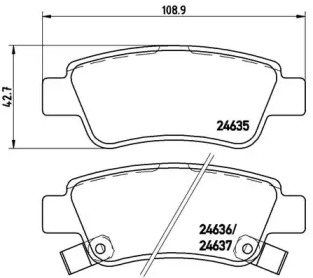 Комплект гальмівних колодок с 4 шт. дисків Brembo P28046