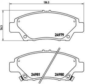 Комплект гальмівних колодок з 4 шт. дисків Brembo P28050