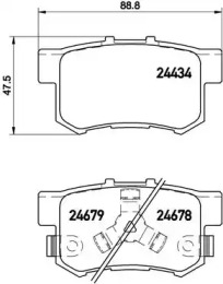 Комплект гальмівних колодок з 4 шт. дисків Brembo P28061