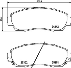 Комплект гальмівних колодок з 4 шт. дисків Brembo P28068