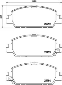 Комплект гальмівних колодок з 4 шт. дисків Brembo P28077