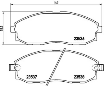 Комплект гальмівних колодок з 4 шт. дисків Brembo P30010