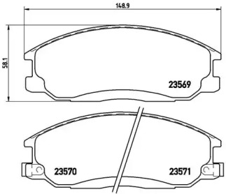 Комплект гальмівних колодок с 4 шт. дисків Brembo P30013