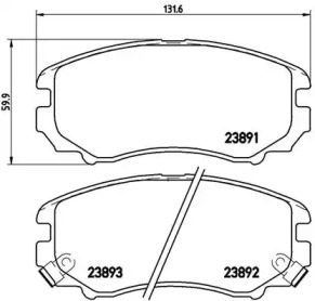 Комплект гальмівних колодок с 4 шт. дисків Brembo P30018