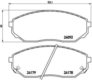 Комплект гальмівних колодок с 4 шт. дисків Brembo P30019