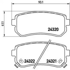 Комплект гальмівних колодок с 4 шт. дисків Brembo P30025