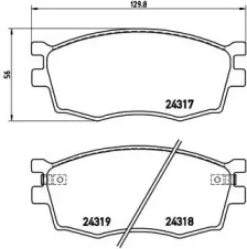 Комплект гальмівних колодок з 4 шт. дисків Brembo P30026