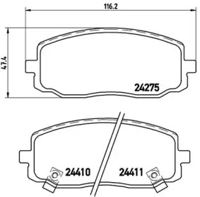 Комплект гальмівних колодок с 4 шт. дисків Brembo P30032