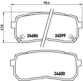Комплект тормозных колодок Brembo P30035