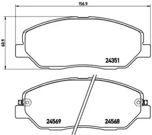 Комплект гальмівних колодок с 4 шт. дисків Brembo P30036