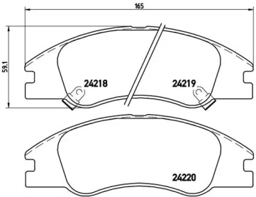 Комплект гальмівних колодок с 4 шт. дисків Brembo P30042