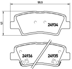 Комплект гальмівних колодок с 4 шт. дисків Brembo P30047