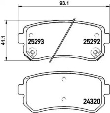 Комплект гальмівних колодок с 4 шт. дисків Brembo P30051