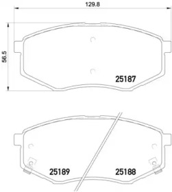Комплект гальмівних колодок с 4 шт. дисків Brembo P30055