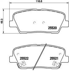 Комплект гальмівних колодок з 4 шт. дисків Brembo P30063