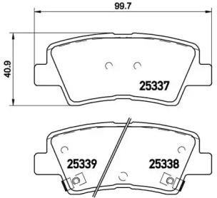Комплект гальмівних колодок з 4 шт. дисків Brembo P30067