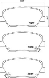 Комплект гальмівних колодок с 4 шт. дисків Brembo P30070