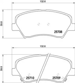 Комплект гальмівних колодок з 4 шт. дисків Brembo P30073