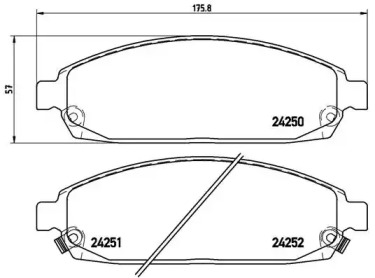 Комплект гальмівних колодок з 4 шт. дисків Brembo P37010
