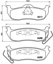 Комплект гальмівних колодок с 4 шт. дисків Brembo P37011