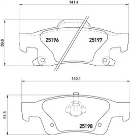 Комплект гальмівних колодок з 4 шт. дисків Brembo P37016