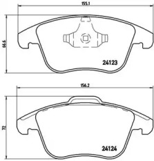 Комплект тормозных колодок Brembo P44020