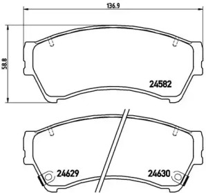 Комплект гальмівних колодок с 4 шт. дисків Brembo P49039