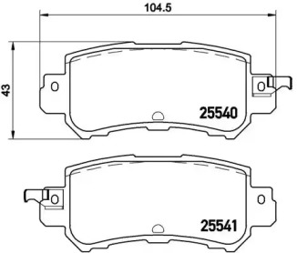 Комплект гальмівних колодок с 4 шт. дисків Brembo P49047