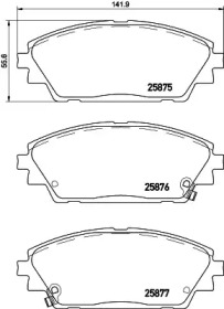Комплект гальмівних колодок с 4 шт. дисків Brembo P49050