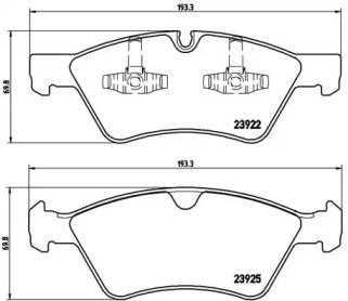 Комплект гальмівних колодок з 4 шт. дисків Brembo P50063
