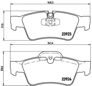 Комплект гальмівних колодок з 4 шт. дисків Brembo P50064