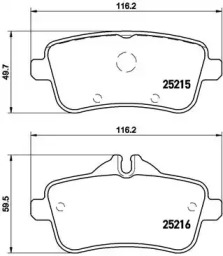 Комплект гальмівних колодок с 4 шт. дисків Brembo P50099