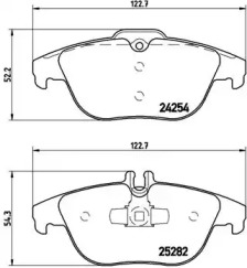 Комплект гальмівних колодок з 4 шт. дисків Brembo P50104
