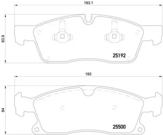 Комплект гальмівних колодок з 4 шт. дисків Brembo P50109