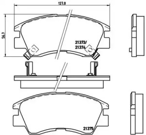 Комплект тормозных колодок Brembo P54008
