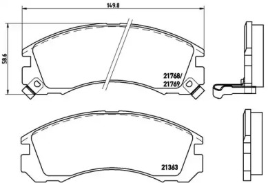 Комплект гальмівних колодок з 4 шт. дисків Brembo P54017