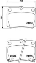 Комплект гальмівних колодок з 4 шт. дисків Brembo P54026