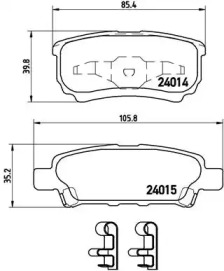 Комплект гальмівних колодок з 4 шт. дисків Brembo P54034