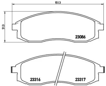 Комплект гальмівних колодок з 4 шт. дисків Brembo P54037