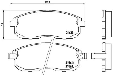 Комплект гальмівних колодок з 4 шт. дисків Brembo P56021