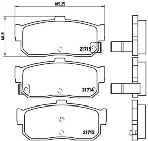 Комплект гальмівних колодок з 4 шт. дисків Brembo P56029